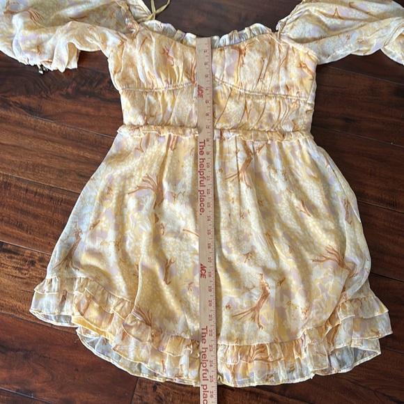 Angel Biba | Kirra Puff sleeve ruched bodice botanic print dress - Picture 7 of 15